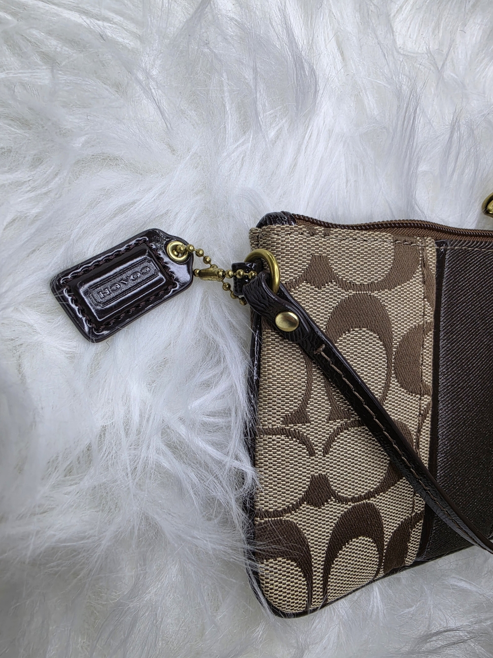 Coach Signature Canvas Wristlet in Brown - Picture 4 of 4